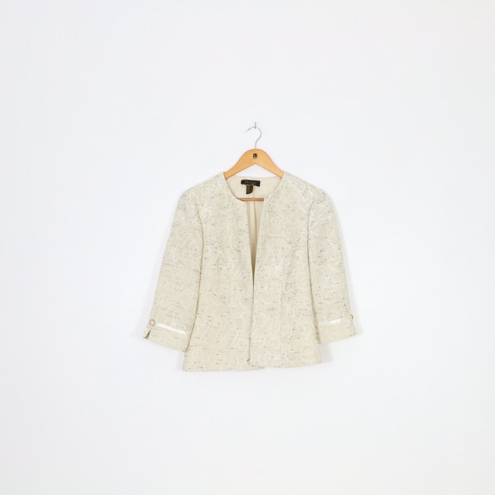 *Oblique Cream Open Structured Blazer